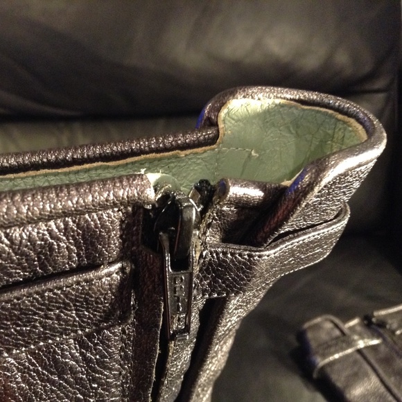 Belle by Sigerson Morrison Women's 7.5B Black Metallic Mid Calf Boots Made Italy - Picture 15 of 15